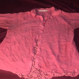 Pink button down (L)